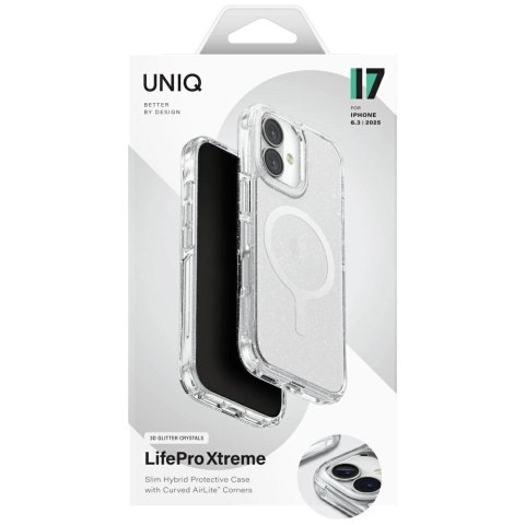 Etui UNIQ LifePro Xtreme Magclick Charging do iPhone 17 - przezroczysty-brokat