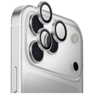 Szkło na obiektyw aparatu UNIQ Optix Aluminium Camera Lens Protector do iPhone 17 Pro / iPhone 17 Pro Max z aplikatorem - srebrn