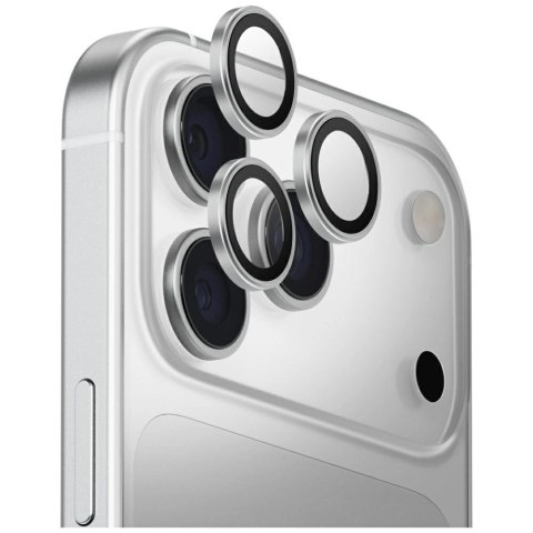 Szkło na obiektyw aparatu UNIQ Optix Aluminium Camera Lens Protector do iPhone 17 Pro / iPhone 17 Pro Max z aplikatorem - srebrn