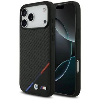 Etui BMW M Carbon Tricolor Line MagSafe na iPhone 17 Pro Max - czarne