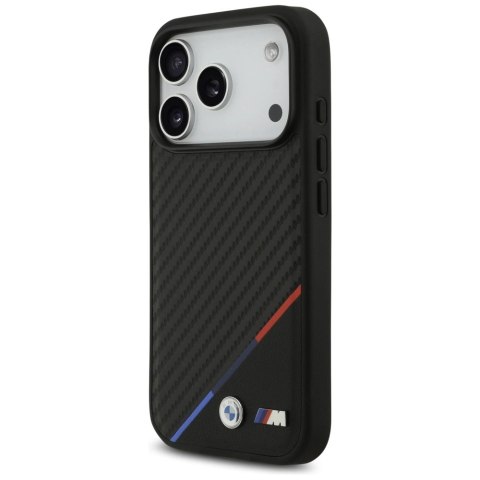 Etui BMW M Carbon Tricolor Line MagSafe na iPhone 17 Pro - czarne