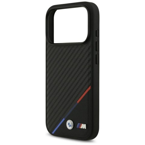 Etui BMW M Carbon Tricolor Line MagSafe na iPhone 17 Pro - czarne