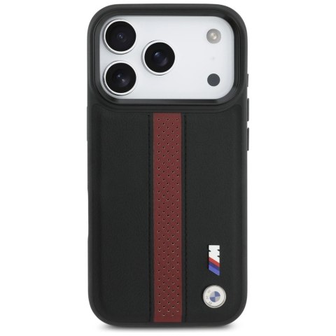 Etui BMW M Perforated Stripe Logo MagSafe na iPhone 17 Pro - czerwone