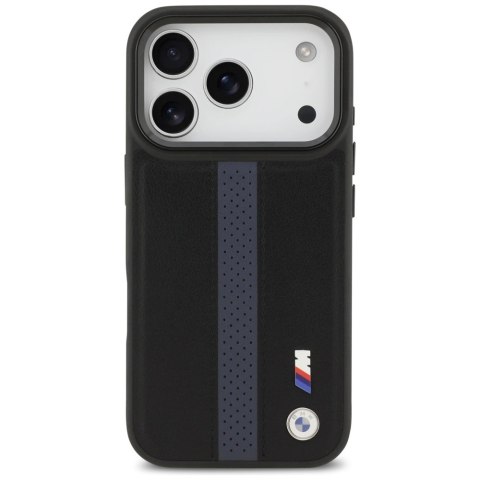 Etui BMW M Perforated Stripe Logo MagSafe na iPhone 17 Pro - niebieskie