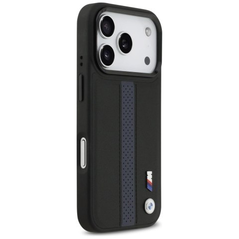 Etui BMW M Perforated Stripe Logo MagSafe na iPhone 17 Pro - niebieskie