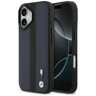 Etui BMW M Perforated Stripe Logo MagSafe na iPhone 17 - granatowe