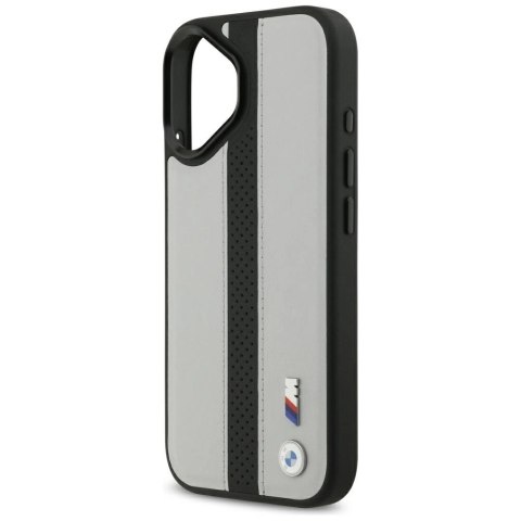 Etui BMW M Perforated Stripe Logo MagSafe na iPhone 17 - szare