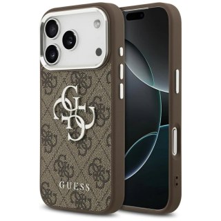 Etui Guess 4G Big 4G Classic Logo na iPhone 17 Pro brązowy - srebrne