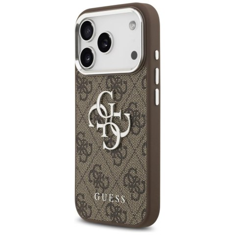 Etui Guess 4G Big 4G Classic Logo na iPhone 17 Pro brązowy - srebrne