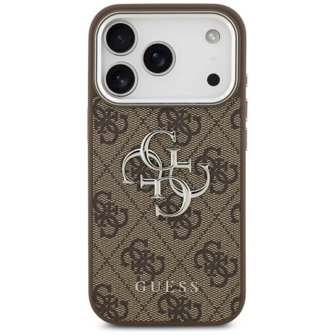 Etui Guess 4G Big 4G Classic Logo na iPhone 17 Pro brązowy - srebrne