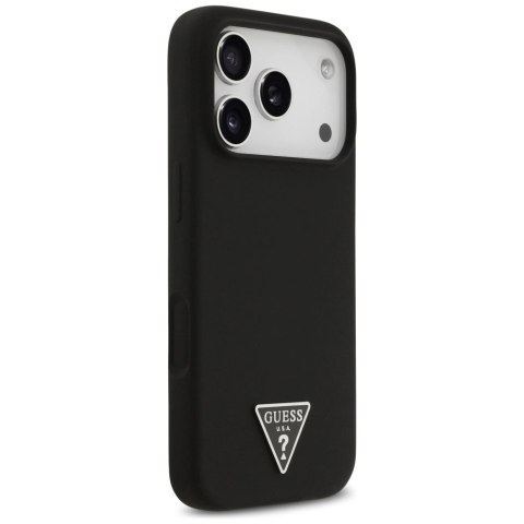 Etui Guess Silicone Triangle Logo MagSafe do iPhone 17 Pro Max - czarne