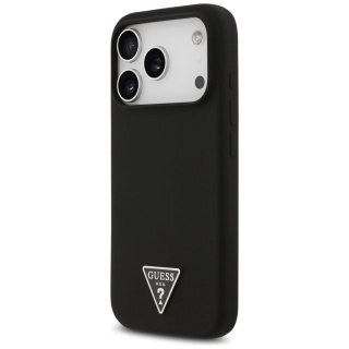 Etui Guess Silicone Triangle Logo MagSafe do iPhone 17 Pro - czarne