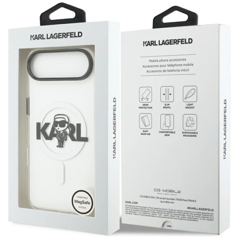 Etui Karl Lagerfeld IML Karl Sketch Logo MagSafe do iPhone 17 Air - przezroczyste