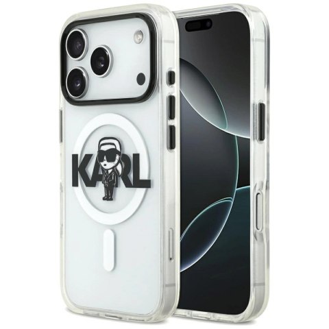 Etui Karl Lagerfeld IML Karl Sketch Logo MagSafe do iPhone 17 Pro - przezroczyste