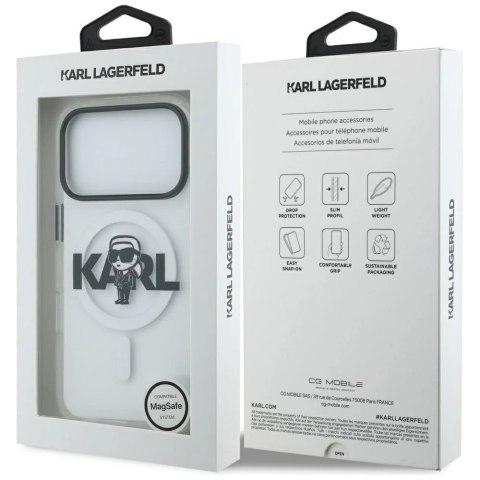 Etui Karl Lagerfeld IML Karl Sketch Logo MagSafe do iPhone 17 Pro - przezroczyste