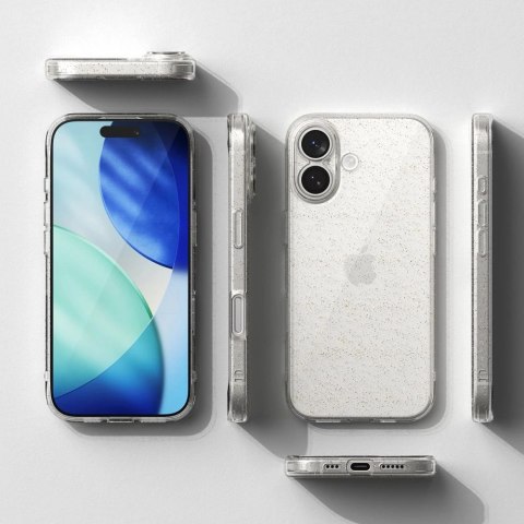 Etui Ringke Air na iPhone 17 - przezroczysto-brokatowe