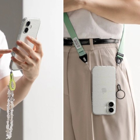 Etui Ringke Air na iPhone 17 - przezroczysto-brokatowe