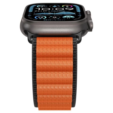 Pasek Pasek Spigen WBF1 na Apple Watch 44 / 45 / 46 / 49 mm - czarno-pomarańczowy