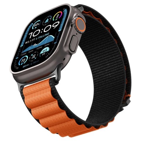 Pasek Pasek Spigen WBF1 na Apple Watch 44 / 45 / 46 / 49 mm - czarno-pomarańczowy