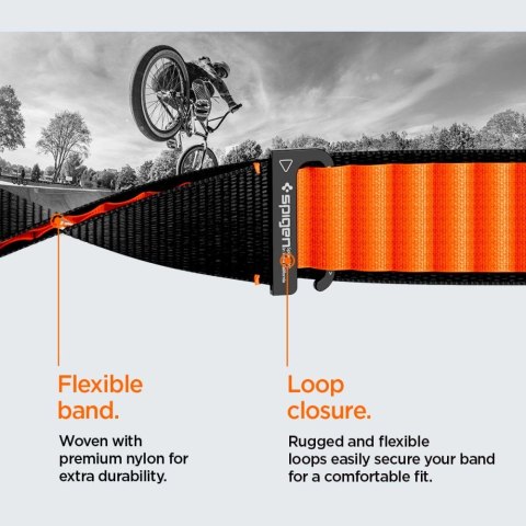 Pasek Pasek Spigen WBF1 na Apple Watch 44 / 45 / 46 / 49 mm - czarno-pomarańczowy