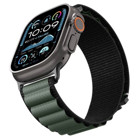 Pasek Pasek Spigen WBF1 na Apple Watch 44 / 45 / 46 / 49 mm - czarno-zielony