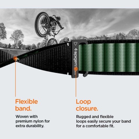 Pasek Pasek Spigen WBF1 na Apple Watch 44 / 45 / 46 / 49 mm - czarno-zielony