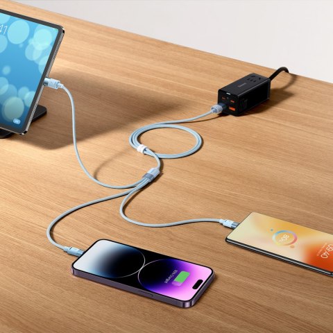 Baseus kabel 3w1 StarSpeed USB - micro USB + Lightning + USB-C 1,2m 3,5A czarny Baseus kabel 3w1 StarSpeed USB - micro USB + Lightning + USB-C 1,2m 3,5A czarny