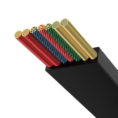 Baseus kabel Bright Mirror 2 3w1 USB - micro USB + Lightning + USB-C 1,1m 100W czarny zwijany Baseus kabel Bright Mirror 2 3w1 USB - micro USB + Lightning + USB-C 1,1m 100W czarny zwijany