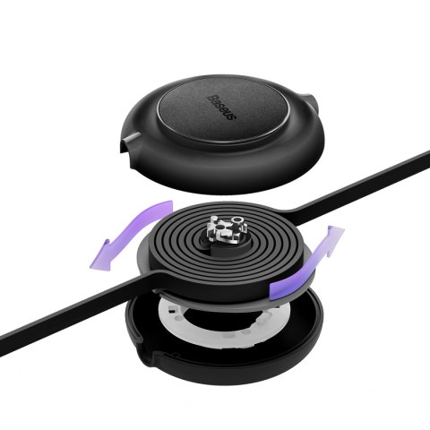 Baseus kabel Bright Mirror 2 3w1 USB - micro USB + Lightning + USB-C 1,1m 3,5A czarny zwijany Baseus kabel Bright Mirror 2 3w1 USB - micro USB + Lightning + USB-C 1,1m 3,5A czarny zwijany