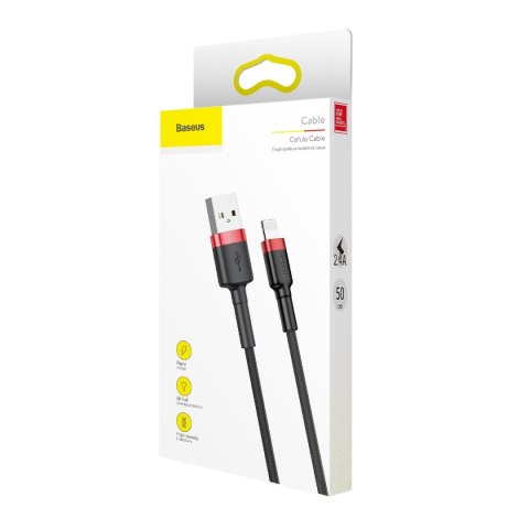 Baseus kabel Cafule USB - Lightning 0,5m 2,4A czerwono-czarny Baseus kabel Cafule USB - Lightning 0,5m 2,4A czerwono-czarny