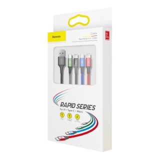 Baseus kabel Fast 4w1 USB - micro USB + 2x Lightning + USB-C 1,2m 3,5A czarny