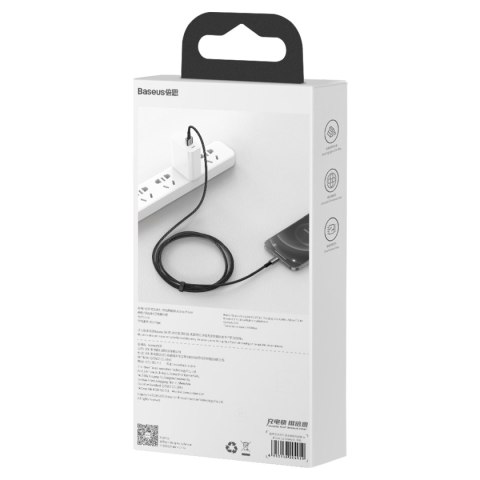Baseus kabel Tungsten USB - Lightning 2,0m 2,4A czarny Baseus kabel Tungsten USB - Lightning 2,0m 2,4A czarny