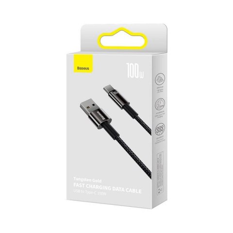 Baseus kabel Tungsten USB - USB-C 2,0m czarny 100W Baseus kabel Tungsten USB - USB-C 2,0m czarny 100W