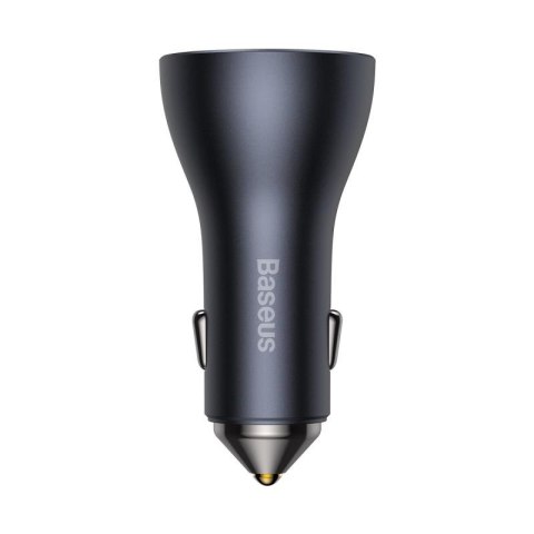 Baseus ładowarka samochodowa Golden Contactor Pro Triple Fast 1x USB 2x USB-C 65W szara