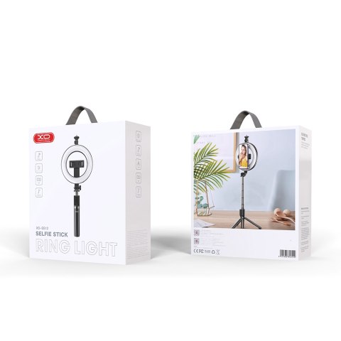 XO selfie stick Bluetooth tripod SS12 czarny 95cm z lampą LED XO selfie stick Bluetooth tripod SS12 czarny 95cm z lampą LED