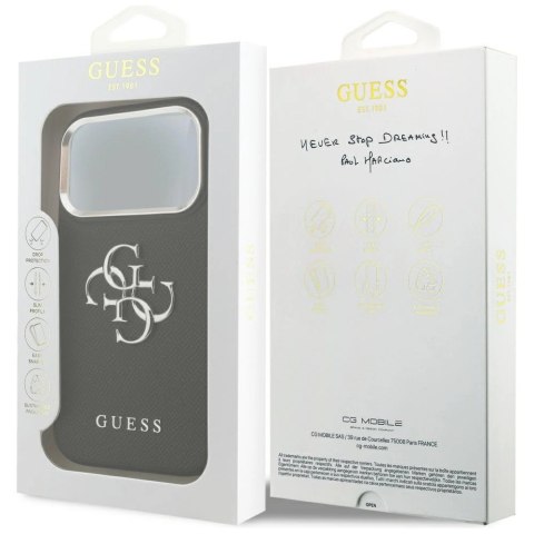 Etui Guess Grained Big 4G Classic Logo na iPhone 17 Pro - czarne