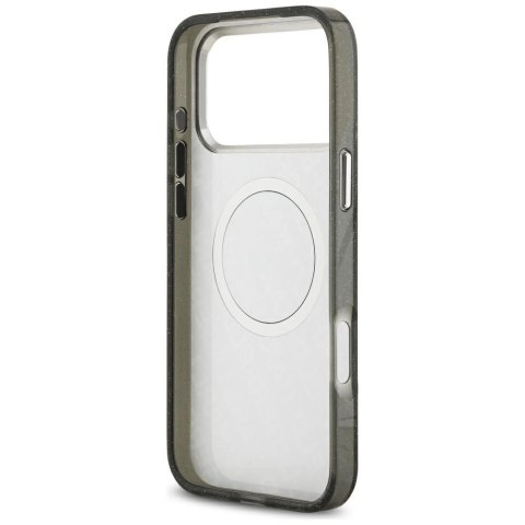 Etui Karl Lagerfeld IML Glitter Karl&Choupette Heads Logo MagSafe na iPhone 17 Pro Max - czarne
