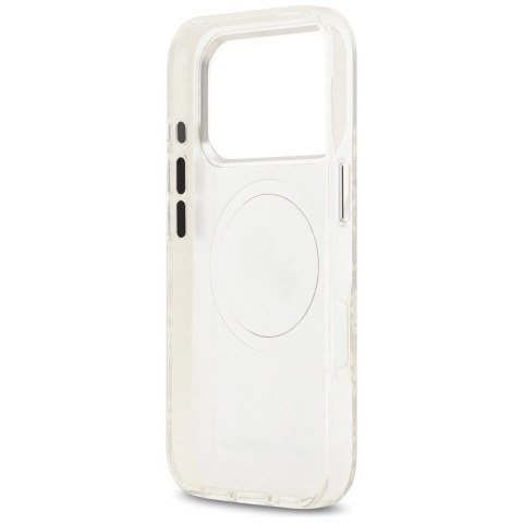 Etui Karl Lagerfeld IML Glitter Karl&Choupette Heads Logo MagSafe na iPhone 17 Pro Max - szare