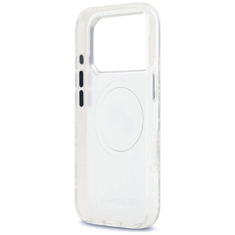 Etui Karl Lagerfeld IML Glitter Karl&Choupette Heads Logo MagSafe na iPhone 17 Pro - szare