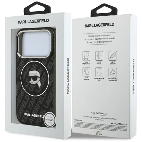 Etui Karl Lagerfeld IML Karl Head Logo MagSafe na iPhone 17 Pro Max - czarne