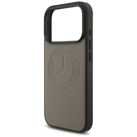 Etui Mercedes Leather Vintage Logo MagSafe na iPhone 17 Pro - beżowe