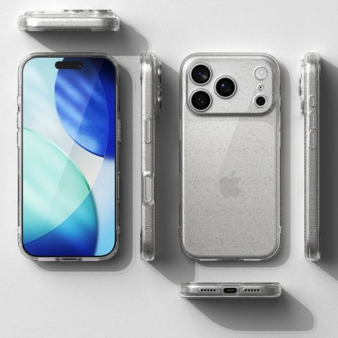Etui Ringke Air na iPhone 17 Pro Max - przezroczysto-brokatowe
