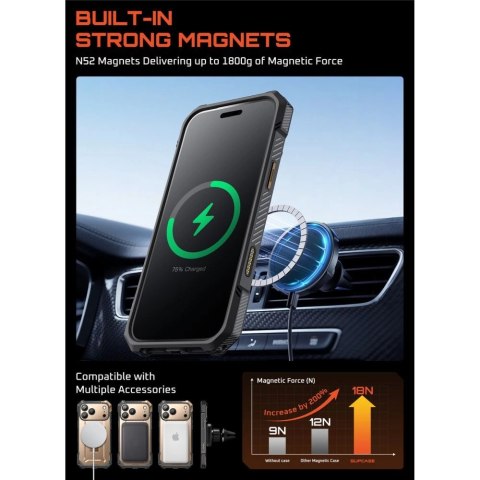 Etui Supcase UB Grip Mag MagSafe na iPhone 17 Pro Max - złote