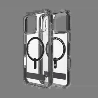 Etui ZAGG Santa Cruz Snap KS MagSafe z podstawką na iPhone 17 Pro Max - przezroczysto-czarne