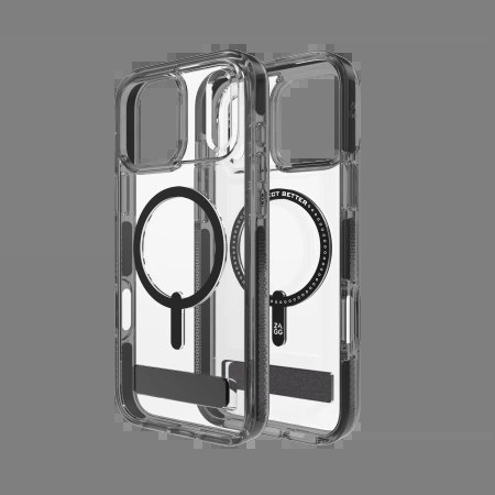 Etui ZAGG Santa Cruz Snap KS MagSafe z podstawką na iPhone 17 Pro Max - przezroczysto-czarne