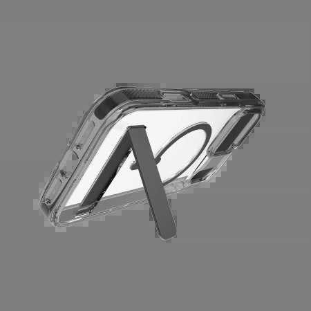 Etui ZAGG Santa Cruz Snap KS MagSafe z podstawką na iPhone 17 Pro Max - przezroczysto-czarne