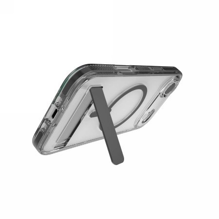 Etui ZAGG Santa Cruz Snap KS MagSafe z podstawką na iPhone Air - przezroczysto-czarne