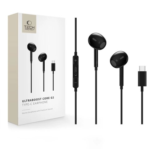 Słuchawki Tech-Protect Ultraboost Core G2 USB-C - czarne