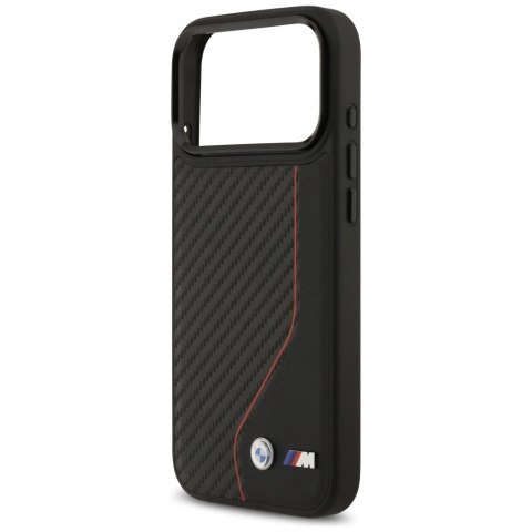 Etui BMW M Carbon Line & Logo MagSafe na iPhone 17 Pro Max - czerwone