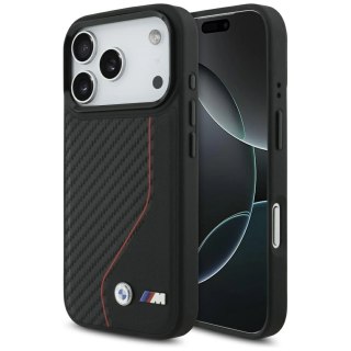 Etui BMW M Carbon Line & Logo MagSafe na iPhone 17 Pro - czerwone